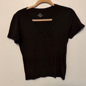 J. Crew Black Short Sleeve V-Neck Tee